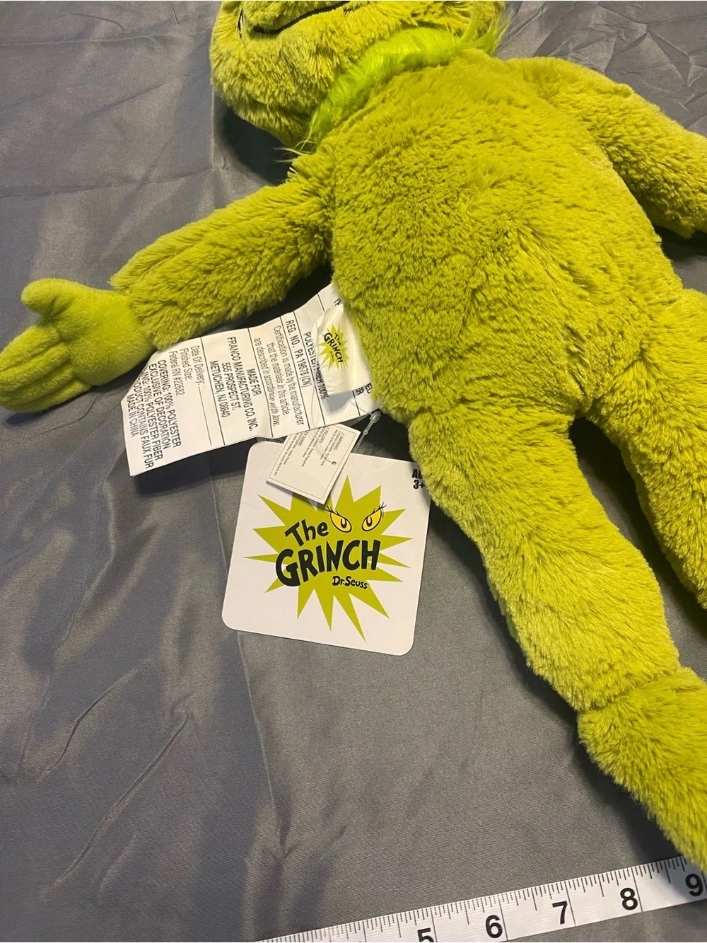 The Grinch Plush Holiday Pillow - Lime Green Festive Accent